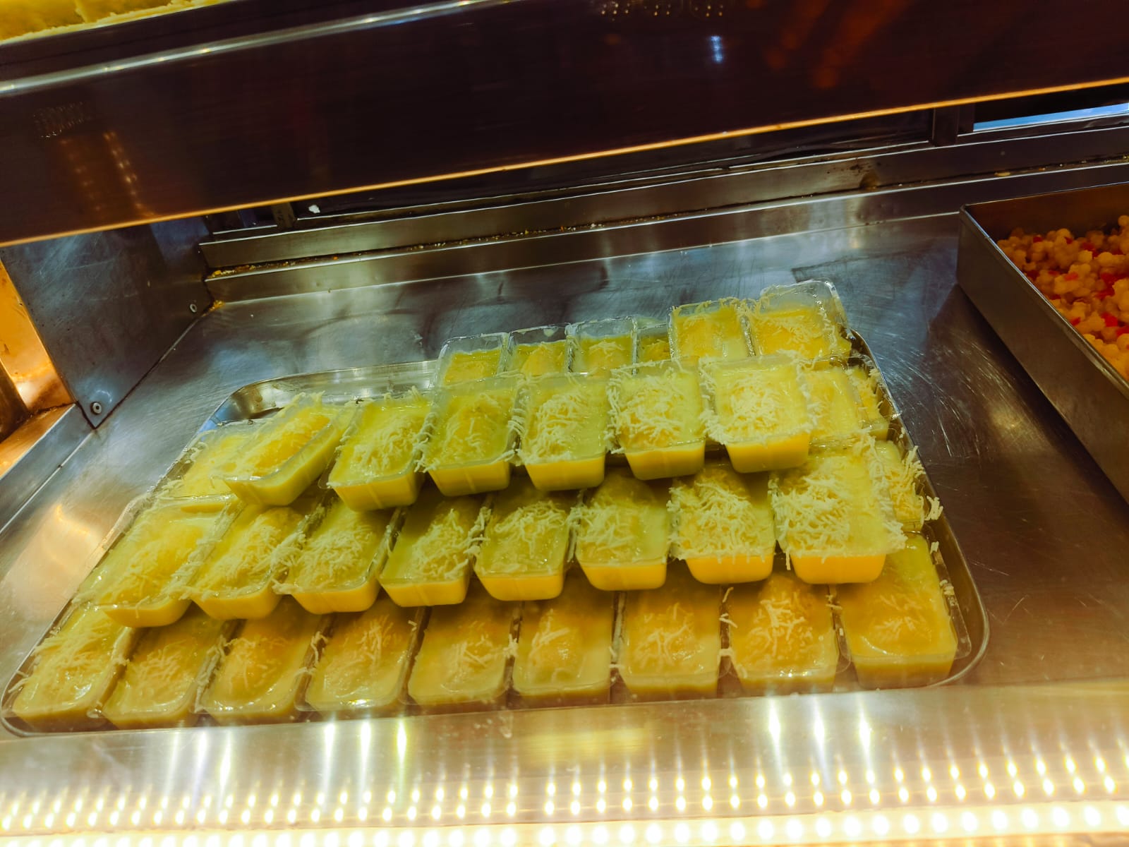 The bright morning counter at Samij Sweets
