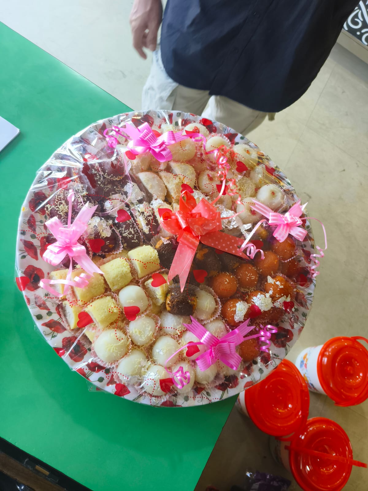 Wrapped celebration platter of assorted sweets